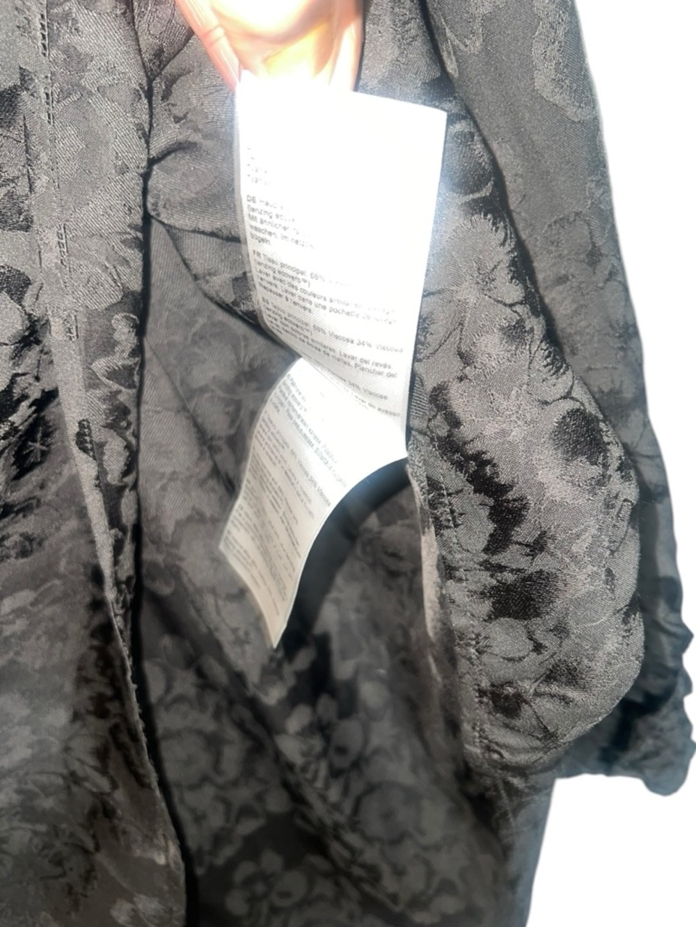 π€ πππ πππππ Black Floral Jacquard Blouse πππ Boho Luxe - Picture 7 of 10